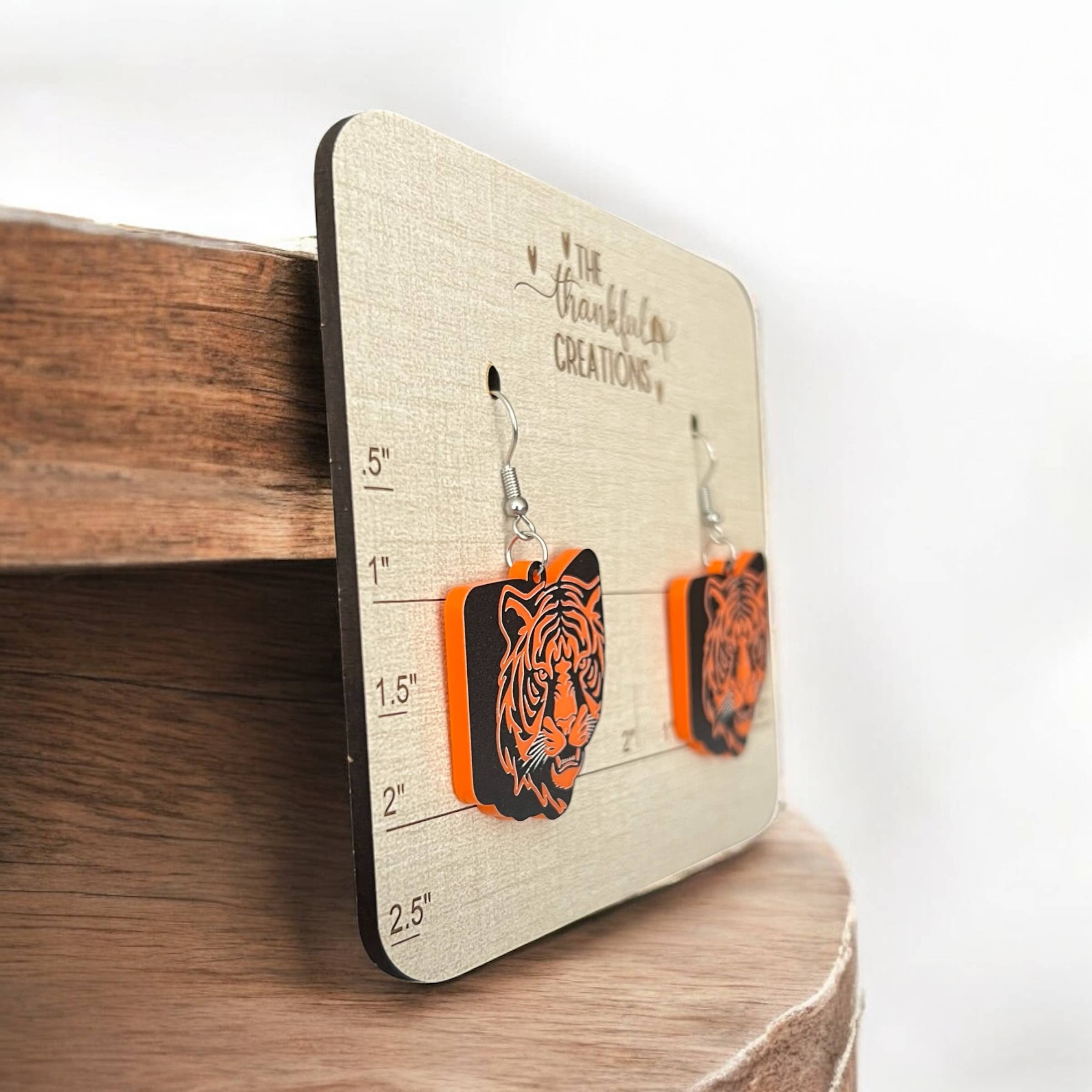 The Thankful Creations LLC - Wholesale Dangle Earrings - Ohio Tiger Cincinnati Team Spirit Earrings Game Day2