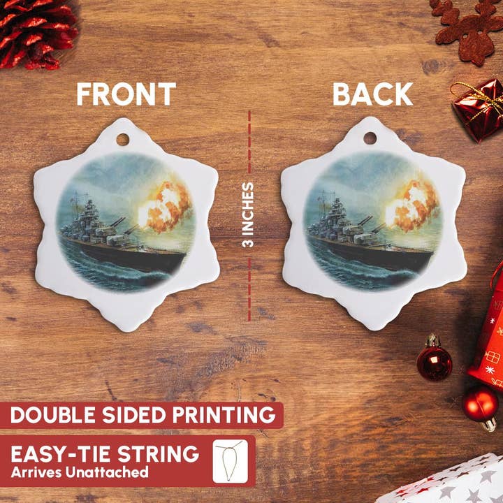 3dRose - Wholesale Ornament - 3dRose, Painting Of Battleship Bismark.jpg, Ornament9