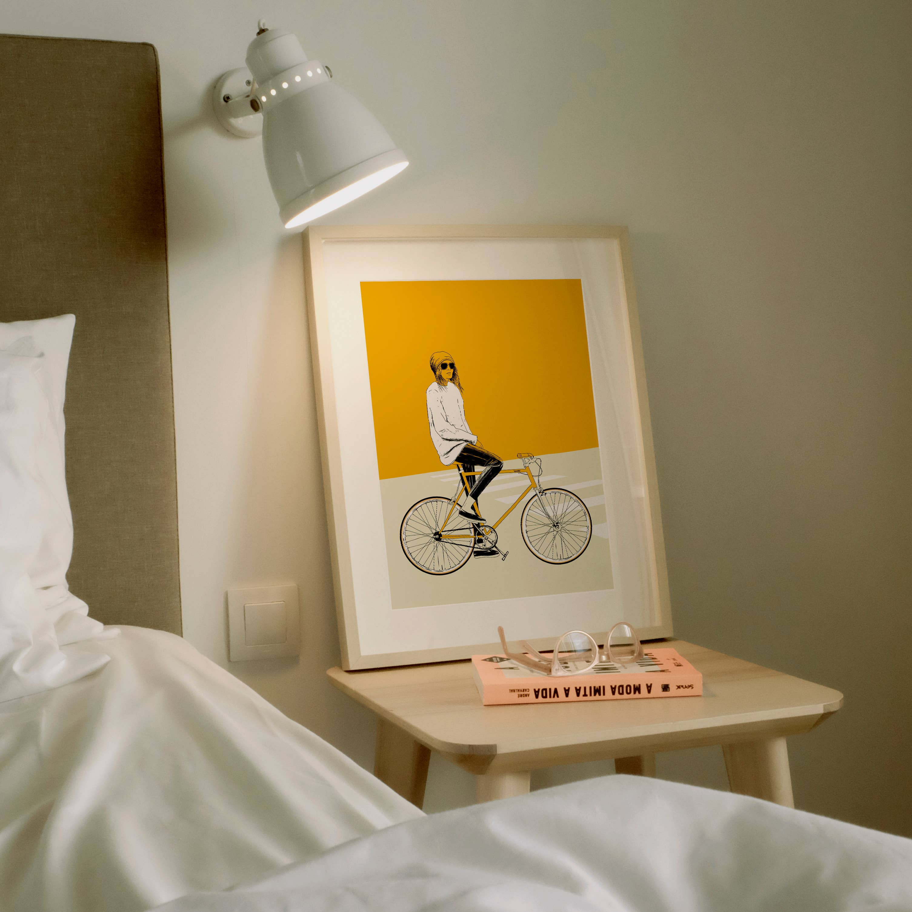 The Red Wolf - Wholesale Art Print - Yellow Bike  - Art Print / Artist Poster3