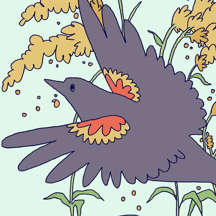 Lydia Tonkonow Art and Design LLC - Wholesale Art Print - Red-Winged Blackbird and Goldenrod - 8x10" Print1