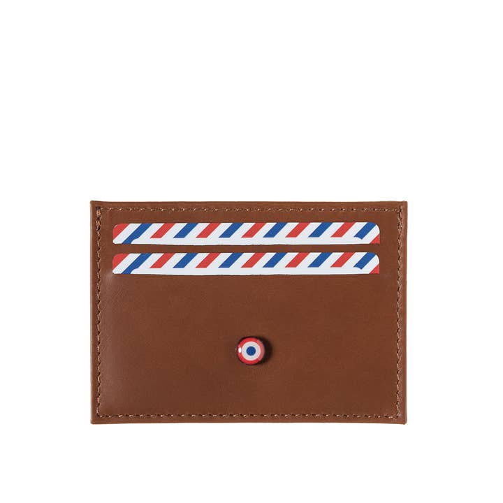 Porte cartes GEORGES Cuir Végétal Terre Brunie pour la vente par Larmorie Officiel
