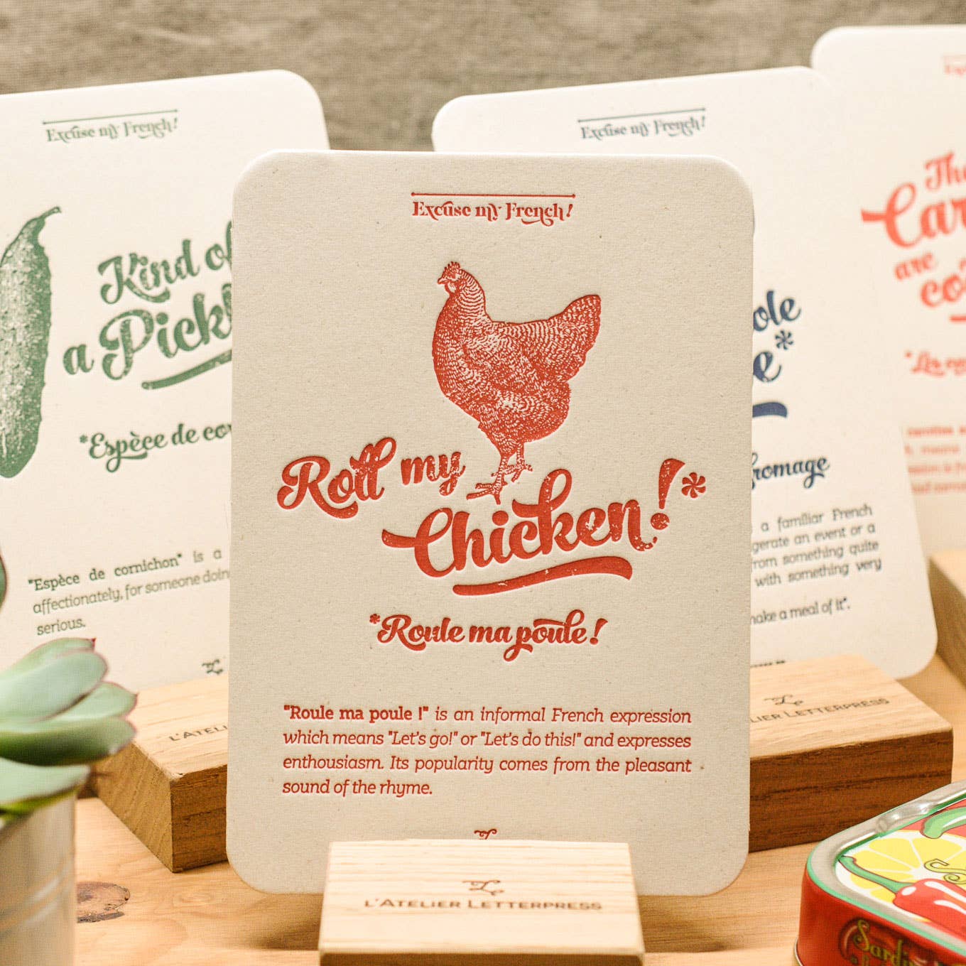 L'Atelier Letterpress – wholesale Everyday greeting card – Letterpress Card Pickle4