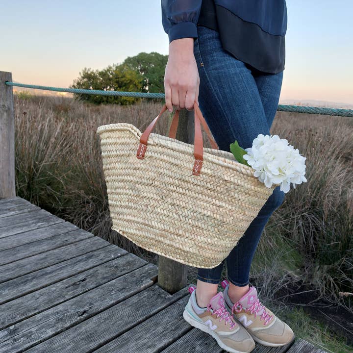 Straw French Basket, Straw Bag, Straw Beach Bag,Shopping Bag for wholesale by craftberber