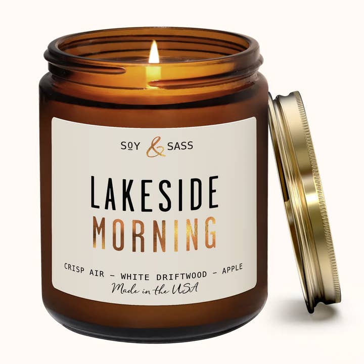 Lakeside Morning Soy Candle 7.2 oz Home Decor & Gifts for wholesale by Soy and Sass