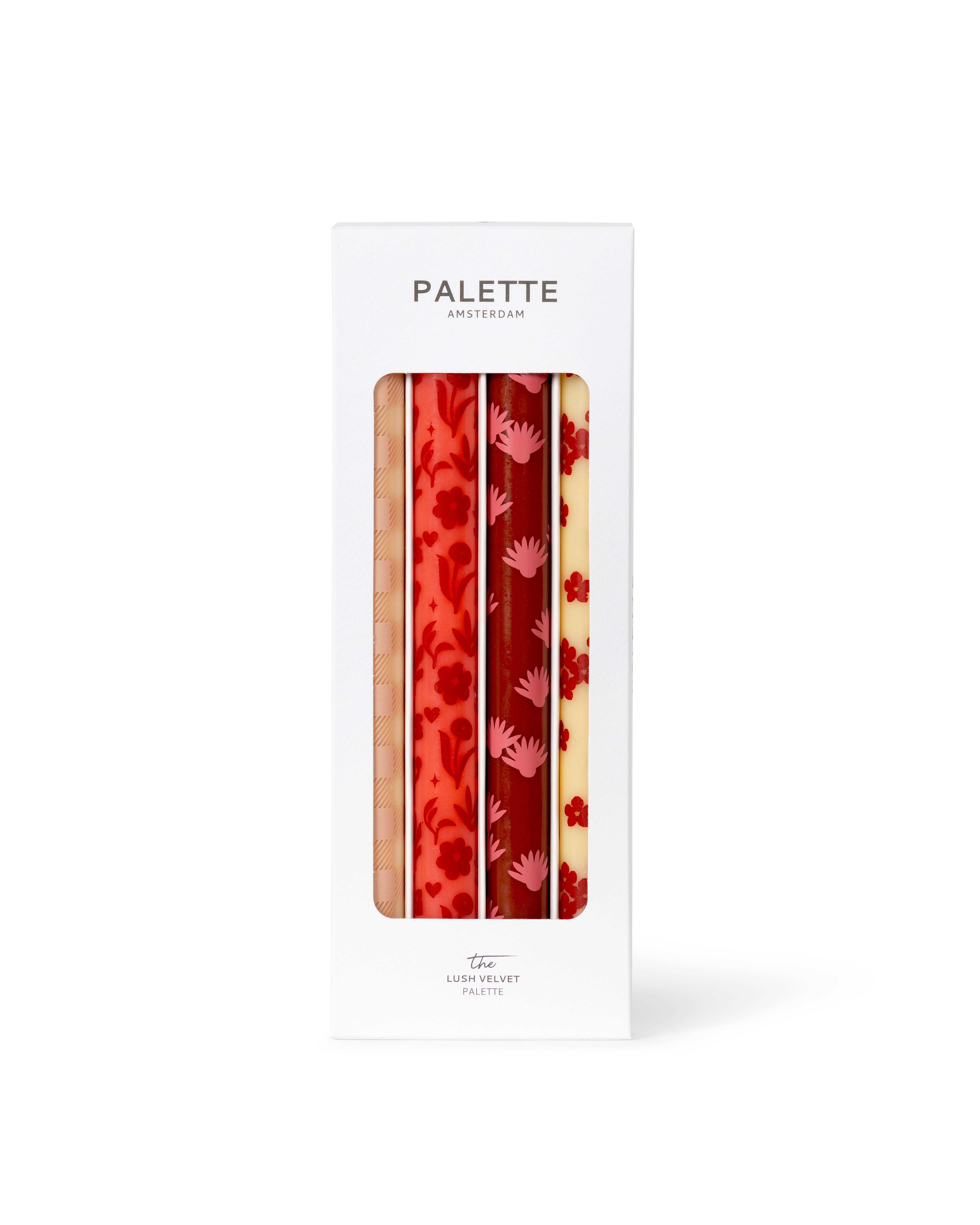 Palette Amsterdam - Wholesale Tapered Candle/Candlestick - Christmas Design Dinner candles - Set of 4 - Lush Velvet3