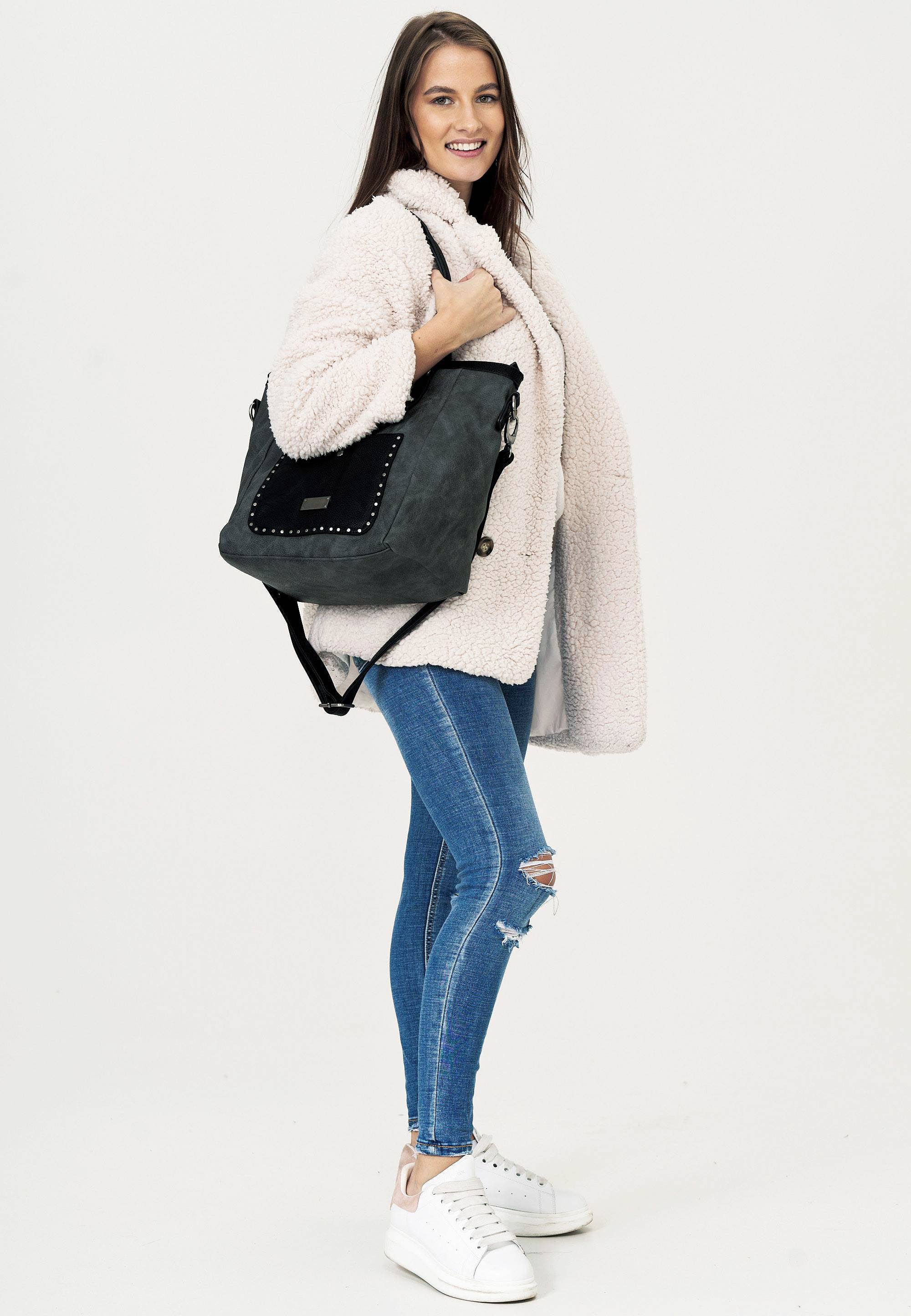 HJS - Wholesale Shoulder Bag - Women's - Studded handbag | modern city look10