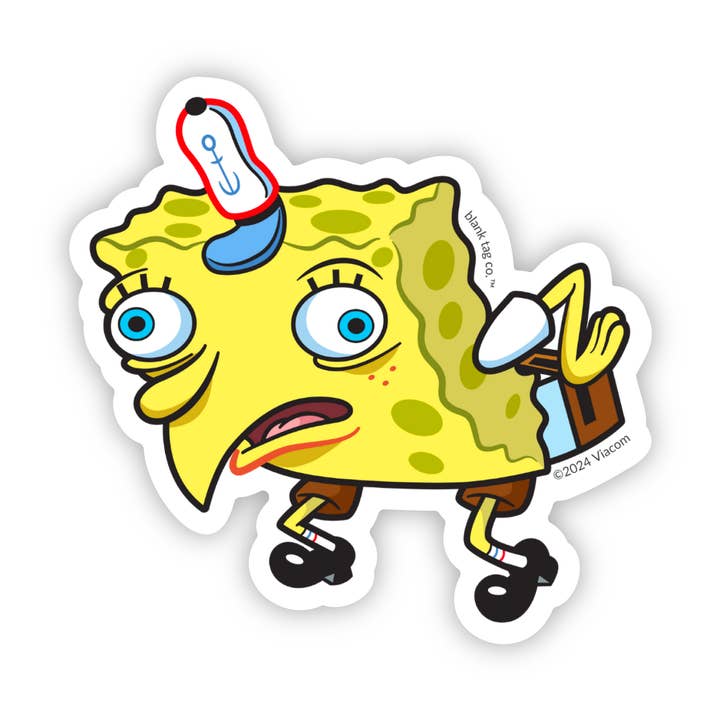 Blank Tag Co. Stickers - Wholesale Sticker - The Mocking SpongeBob Meme Sticker