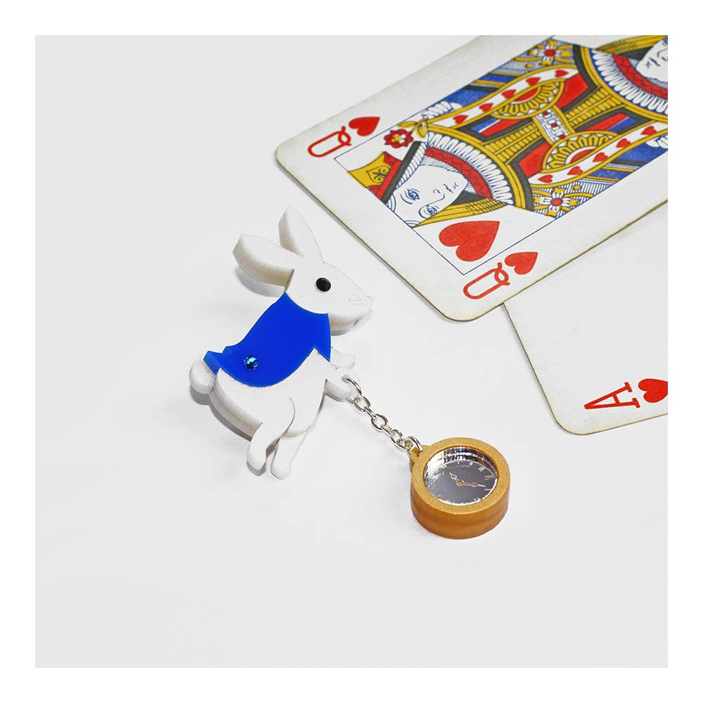 Alice In Wonderland White Rabbit Brooch for wholesale on Faire1