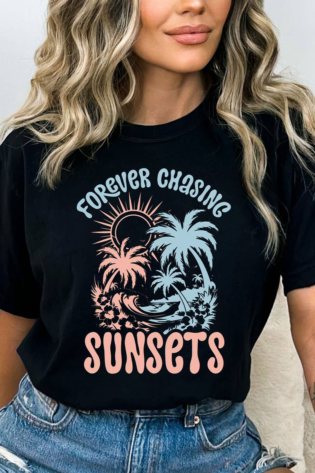 Kissed Apparel - Wholesale Screen Printed T-Shirt - Kids - Forever Chasing Sunsets Beach Comfort Colors Tee