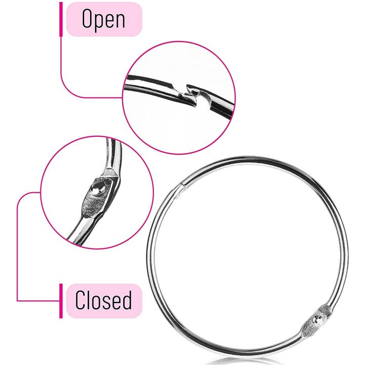 Mr. Pen - Wholesale Binderclip - Loose Leaf Binder Rings, 3 Inch, 10 Pack, Metal Rings, Book Rings, Paper Rings, Metal Rings for Index Cards, Flash Card Rings, Notebook Rings, Large Key Rings, Book Binder Rings3