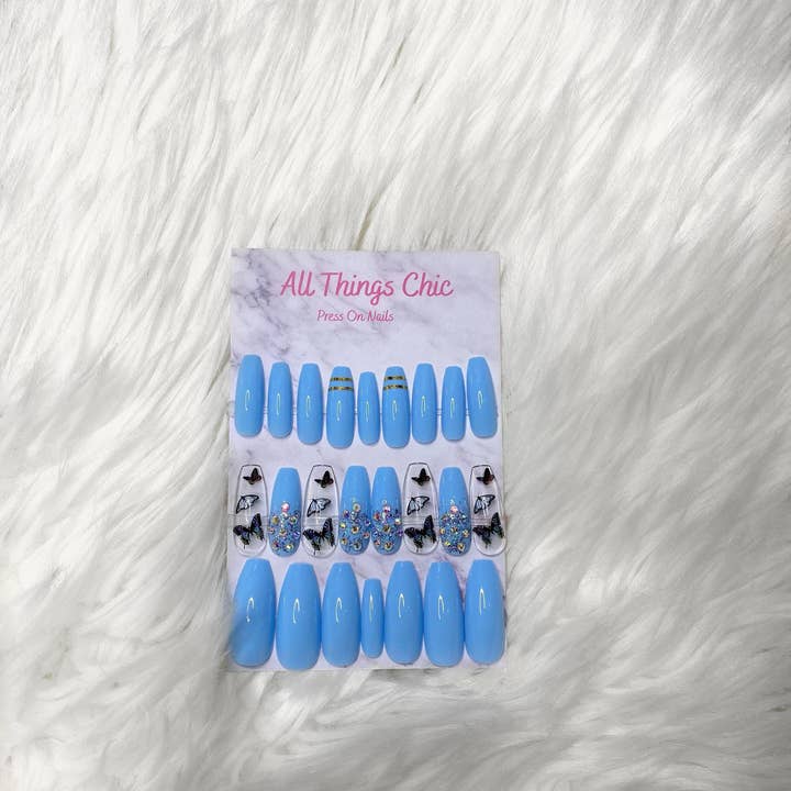 Butterfly press on nails set for wholesale by All Things Chic
