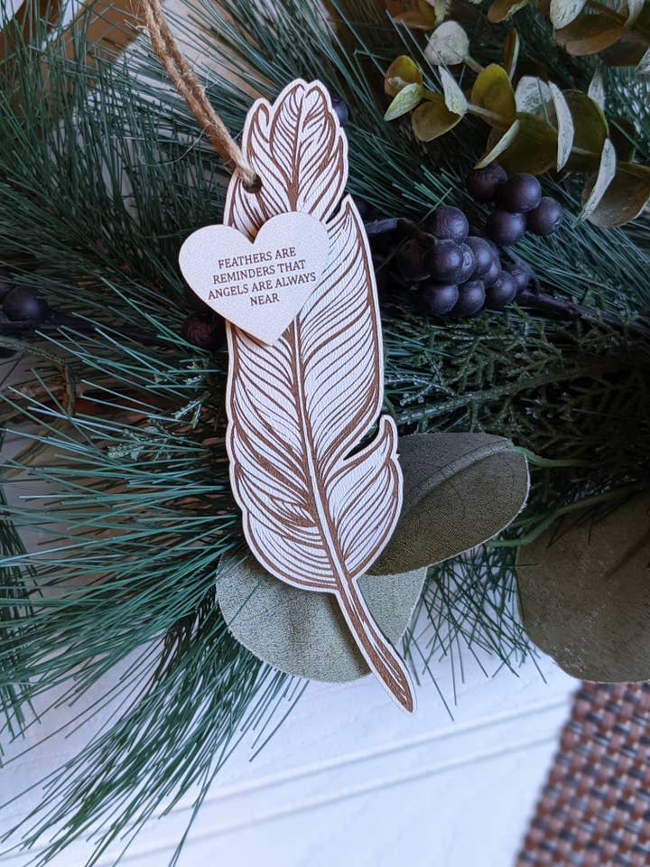 FEATHER MEMORIAL ORNAMENT for wholesale by Richer Design Co.