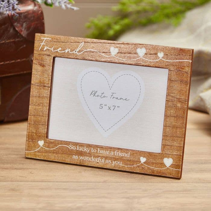 Langs - Wholesale Picture frame - Wonderful Friend Photo Frame Natural Wood With White Hearts
