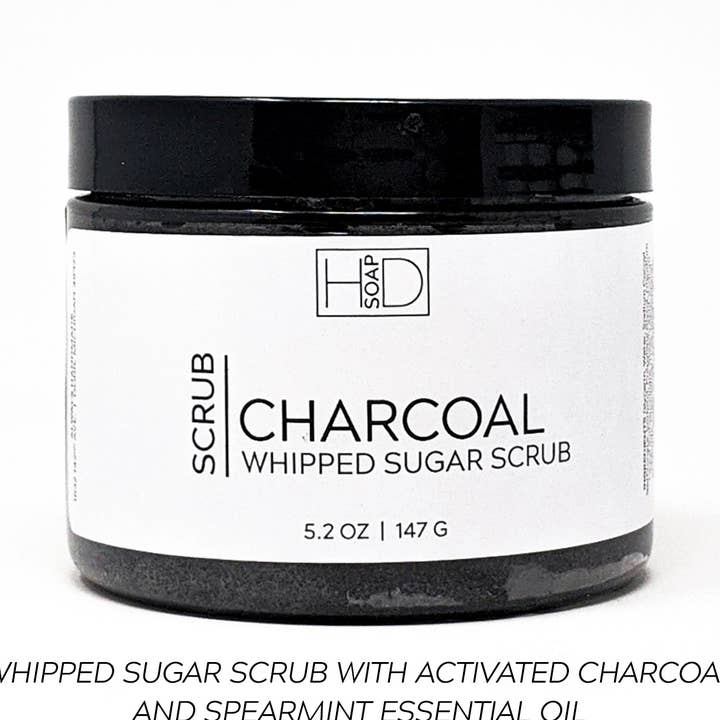 Whipped Charcoal Sugar Scrub 6oz for wholesale by Hilltop Designs HD, LLC
