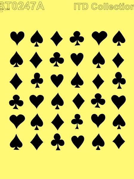 ST0247 - Card Symbols Stencil for wholesale by Decoricepaper