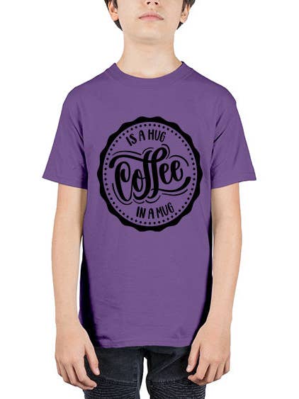 le café est un câlin dans une tasse 797# - café - T-shirt Jeunesse Unisexe pour la vente par tshirt unlimited