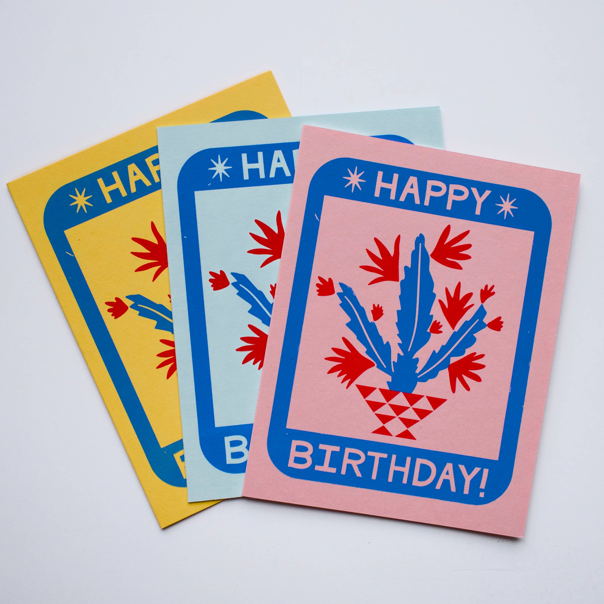 Lex MB Studio - Wholesale Birthday Card - Hand Printed Cactus Birthday Card9