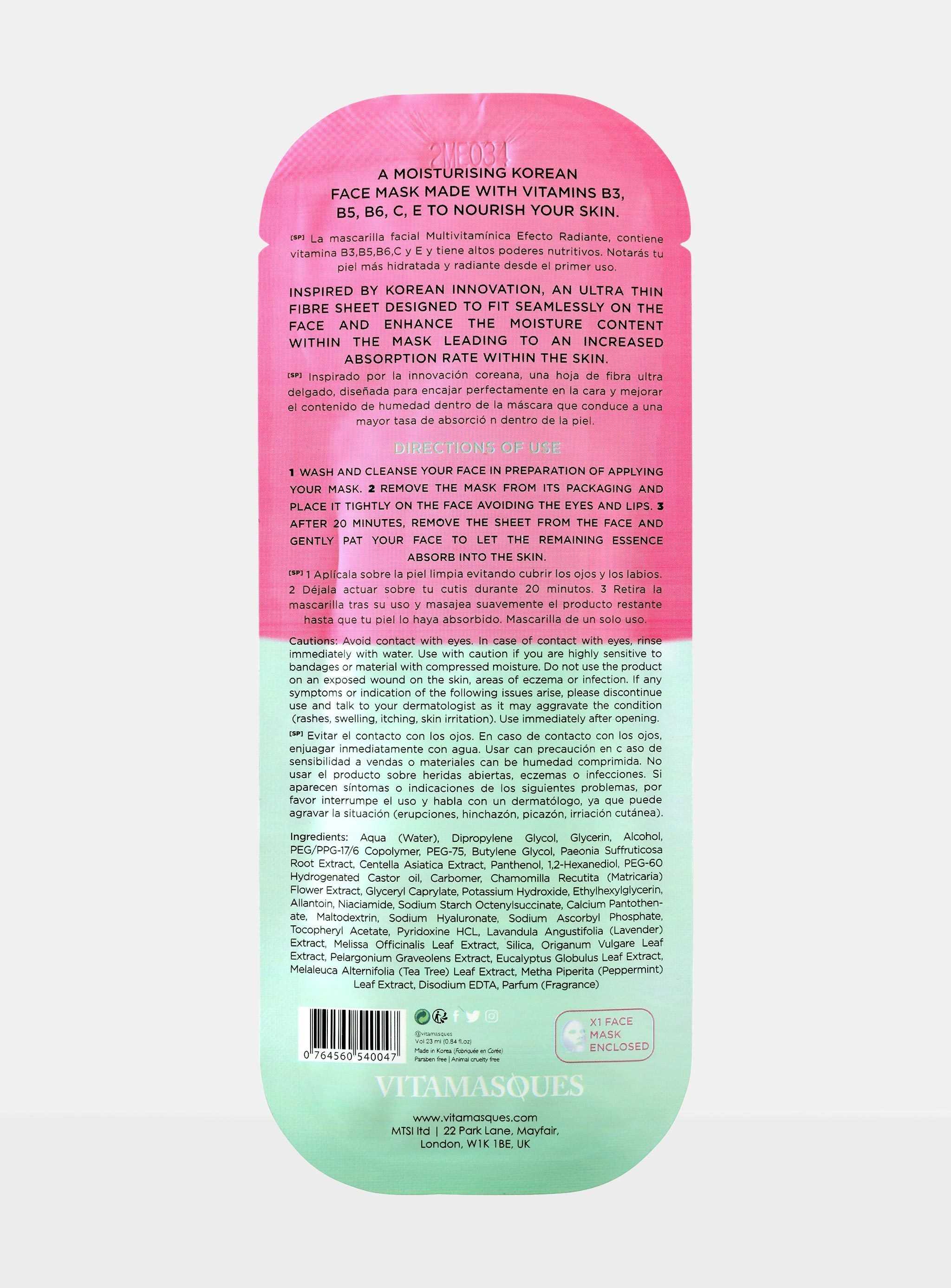 Vitamasques US - Wholesale Skincare Face Mask - 5-pack Multivitamin Face Sheet Mask7