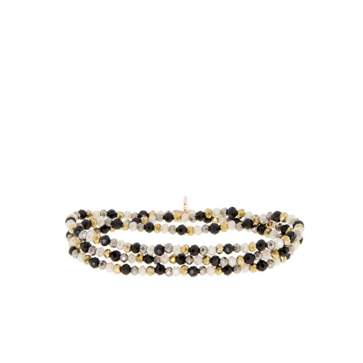 Marlyn Schiff - Wholesale Beaded Bracelet - mini stretch crystal beaded wrap bracelet