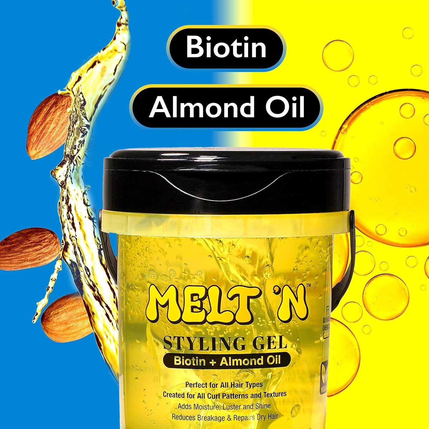 EBIN NEW YORK - Wholesale Hair Styling Gel/Mousse - MELT'N Styling Gel - Almond Oil + Biotin6