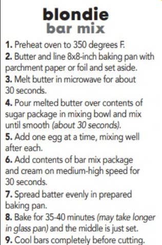 Rabbit Creek Gourmet - Wholesale Brownie Mix - Blondie Bars1