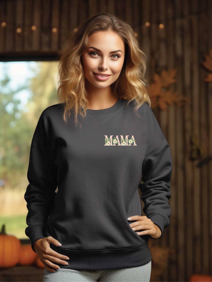 Mama floral embroidered sweater / sweatshirt for wholesale by Heart n Sol