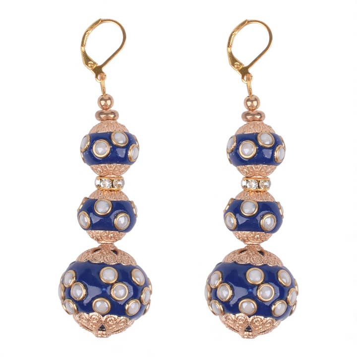 Chunky Ceramic Beaded Statement Earrings | Handmade Jewelry for wholesale by Bijoux Envie Statement Jewelry