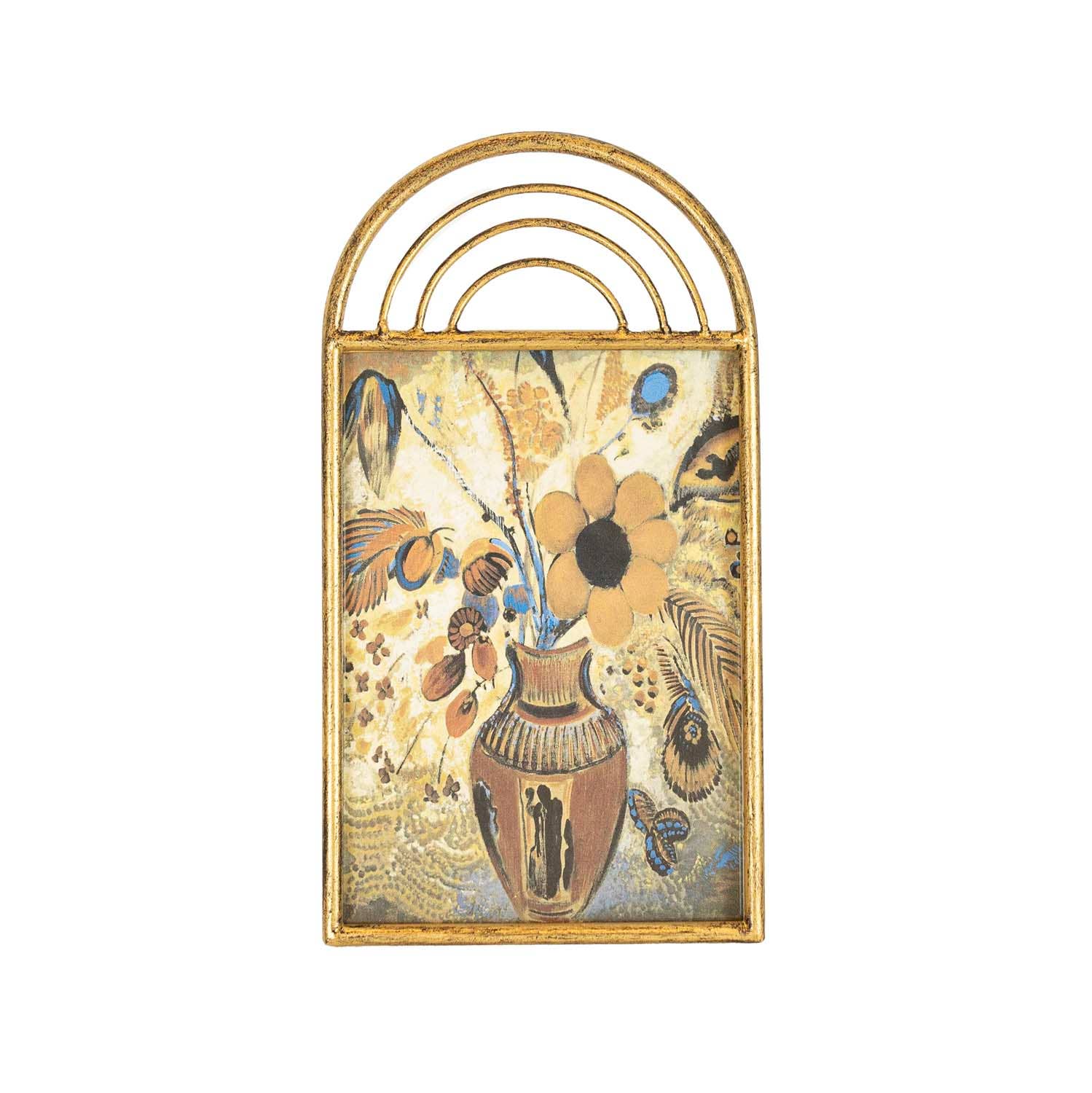 Foreside Home & Garden - Wholesale Picture Frame - Faye 5x7 Photo Brass Arched Picture Frame Metal1