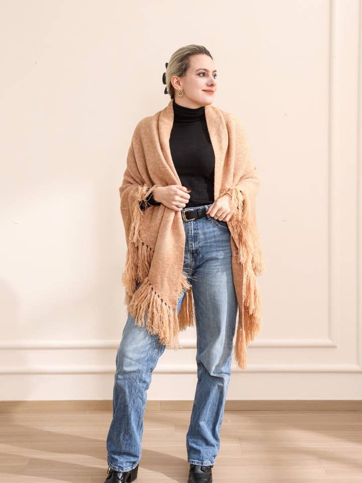 Emilie collection - Wholesale Poncho - Women's - Poncho camel1