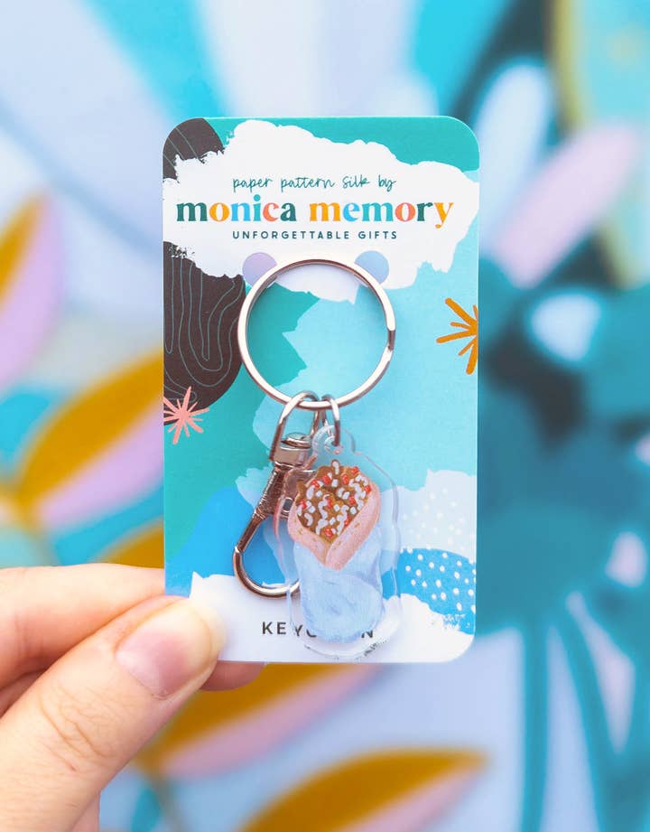 Paper Pattern Silk - Wholesale Keychain - Unisex - Donair Keychain - Canadian Food, Novelty Gift, Canada0