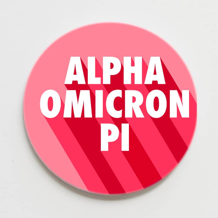 Good Vibez Collegiate - Wholesale Lapel Pin/Button - Alpha Omicron Pi Bold Greek Button - 2.25 inch0