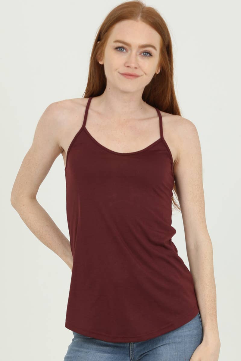 ANGIE - Vente Caraco – femme - DÉBARDEUR CAMISOLE À OURLET ARRONDI X2543-ASIS À DOS NAGEUR30