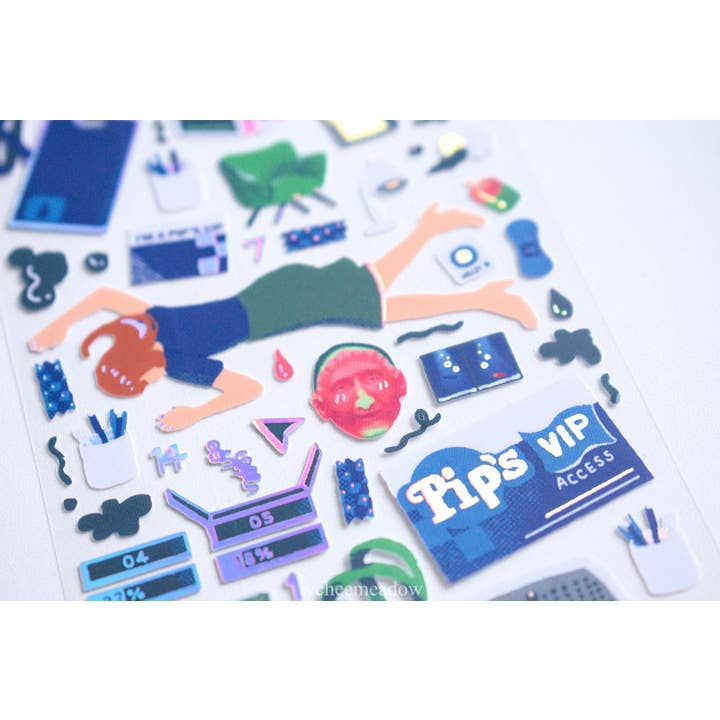 Severed Holographic Sticker Sheet for wholesale by Lycheemeadow