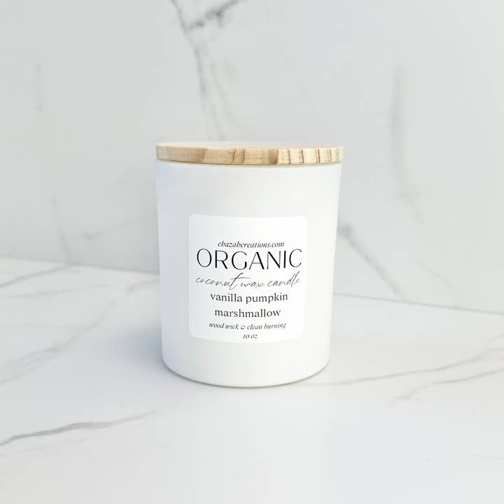 chazah creations, LLC - Wholesale Jar/Filled Candle - organic hand-poured coconut wax candle - 10 oz