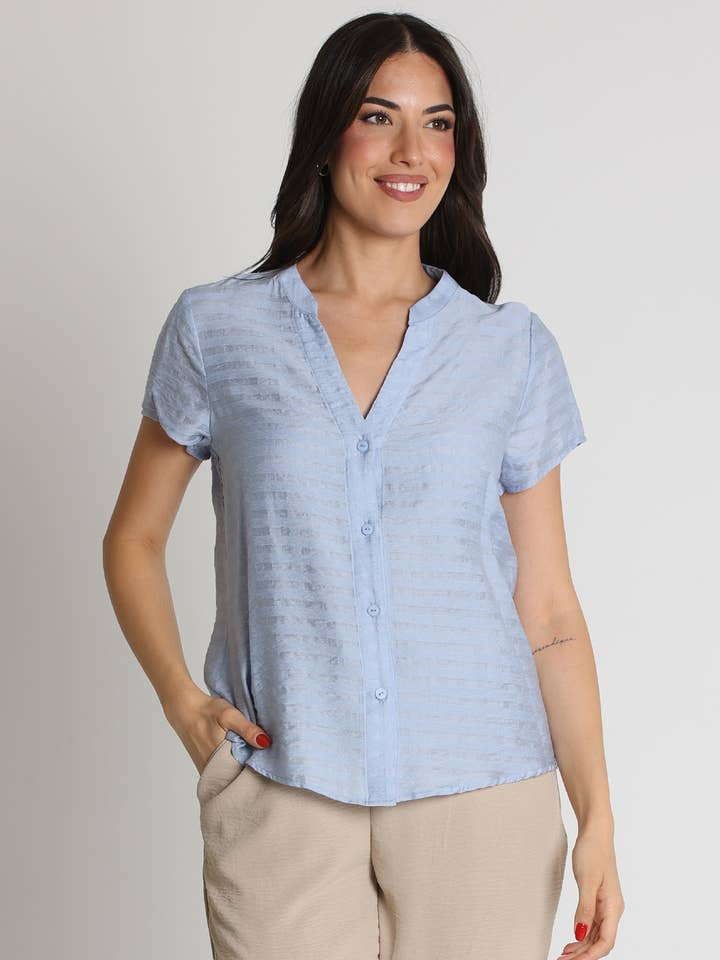 384224L KORTÆRMET SKJORTE MED MAOKRAVE for engroshandel hos LOURDES CASTILLO