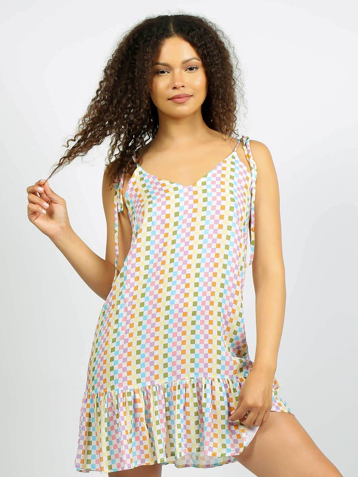 Summer Dress - Rainbow Check for wholesale by NIRVANIC
