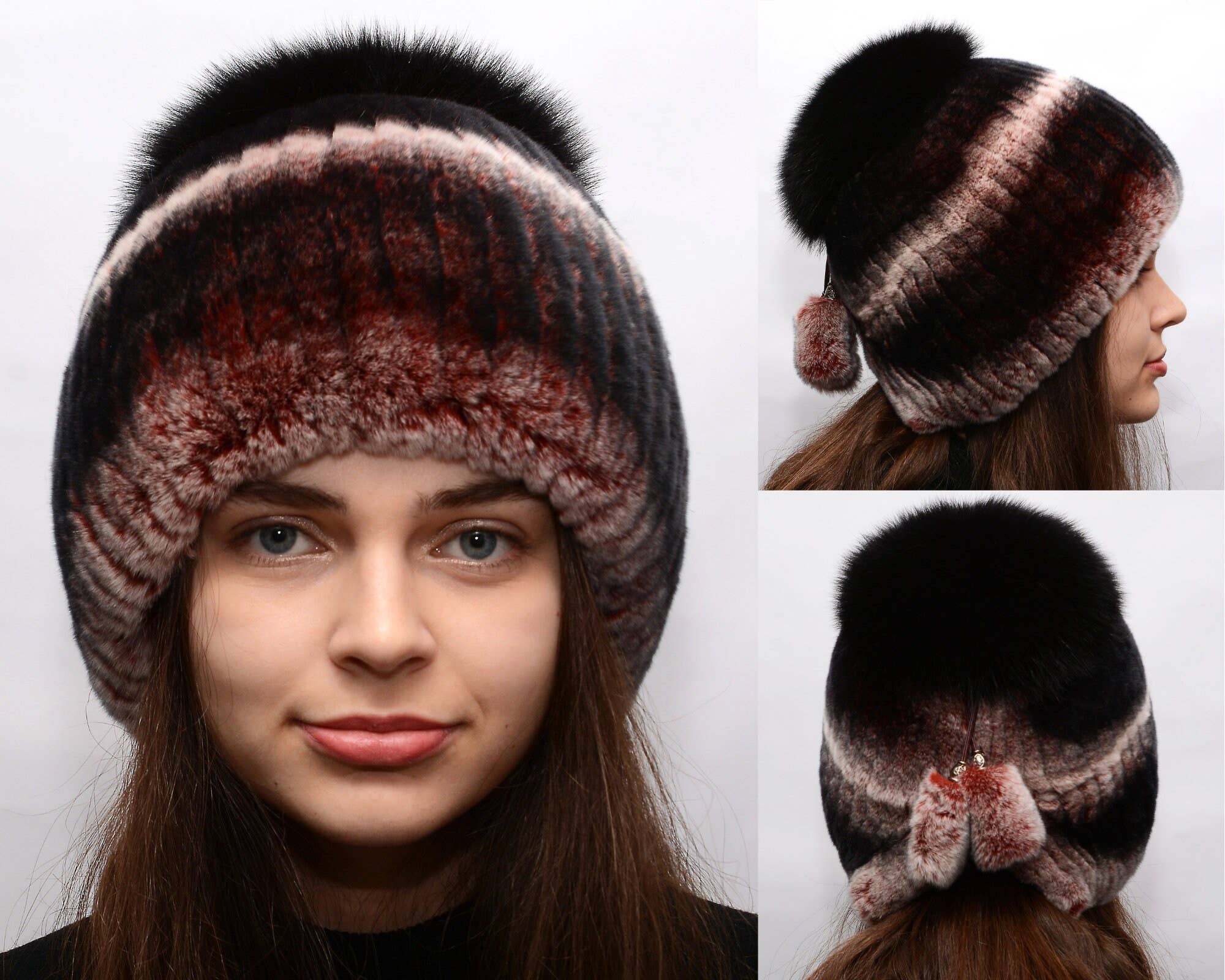 FurStyleUa – Engroshandel Beanie - Dame – Kvinders kaninhue vinter ægte pelshue arktisk rævepels6