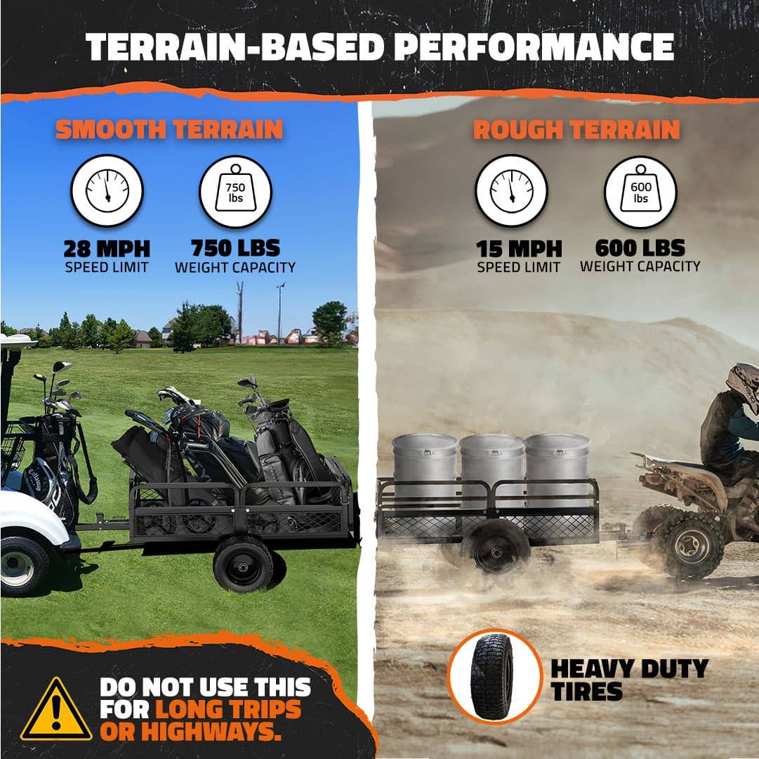 mockins - Wholesale Sporting Accessories - 55"x30"x15" Utility Trailer with Ramp & Attachable Jack Stand3