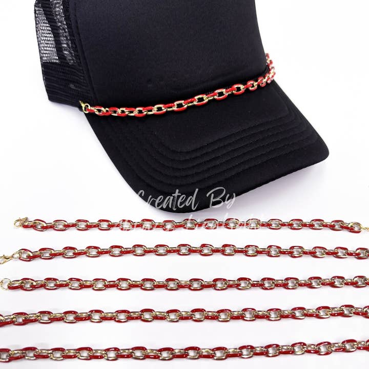 ABLNco - Wholesale Hat Accessory - Women's - Red links trucker hat chain accessories chain for hats