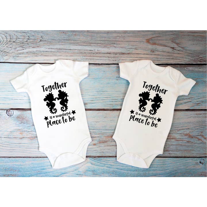 Together Is A Wonderful Place To Be Vest x2 (3-8lb)(NB-12M) for wholesale by Cribbs & Co