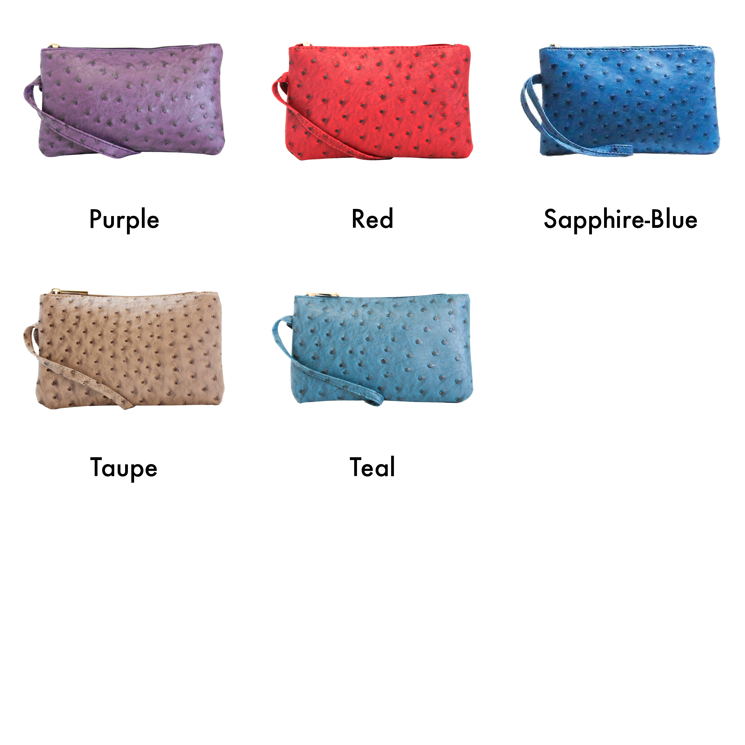 22 Tote - Vente Bracelets - Pochette bracelet autruche éclatante22
