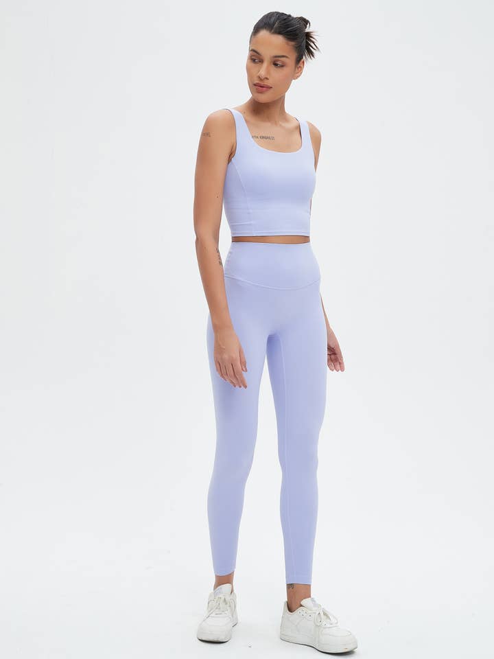 91thelabel - Wholesale Activewear Set - Women's - Grace U-Neck Molded Cup Tank & Leggings Activewear Set0