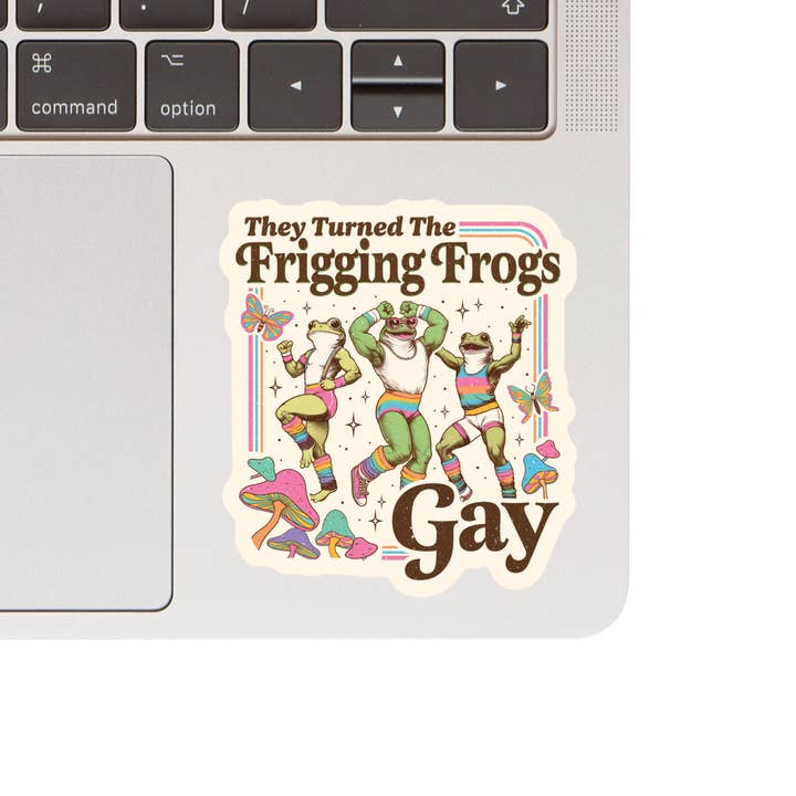 Juju and Moxie - Wholesale Sticker - Funny LGBTQ Frog Pride Humor Buff High Quality Vinyl Sticker1