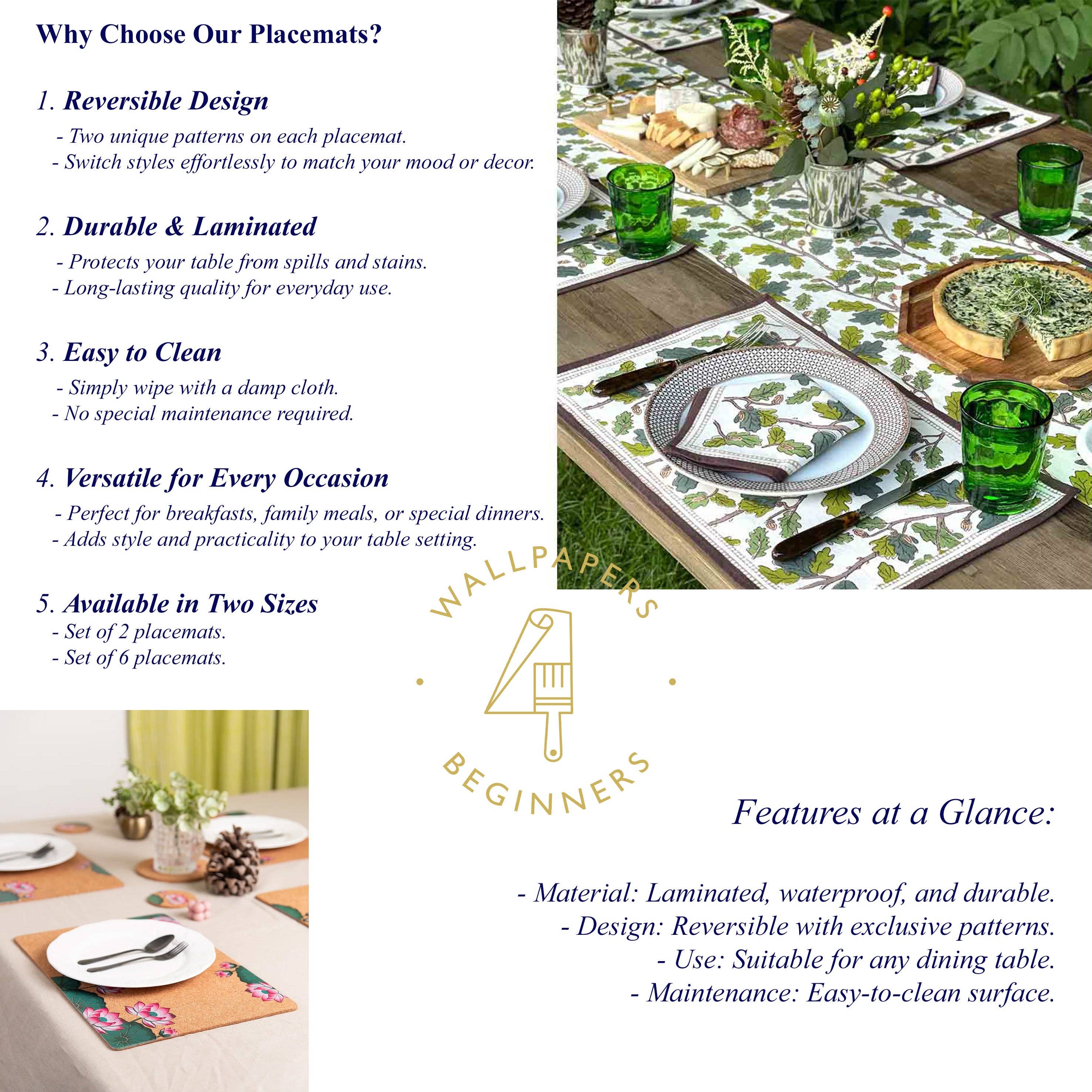 Wallpapers4Beginners - Vente Sets de table - Set de sets de table réversibles pour aquarium2