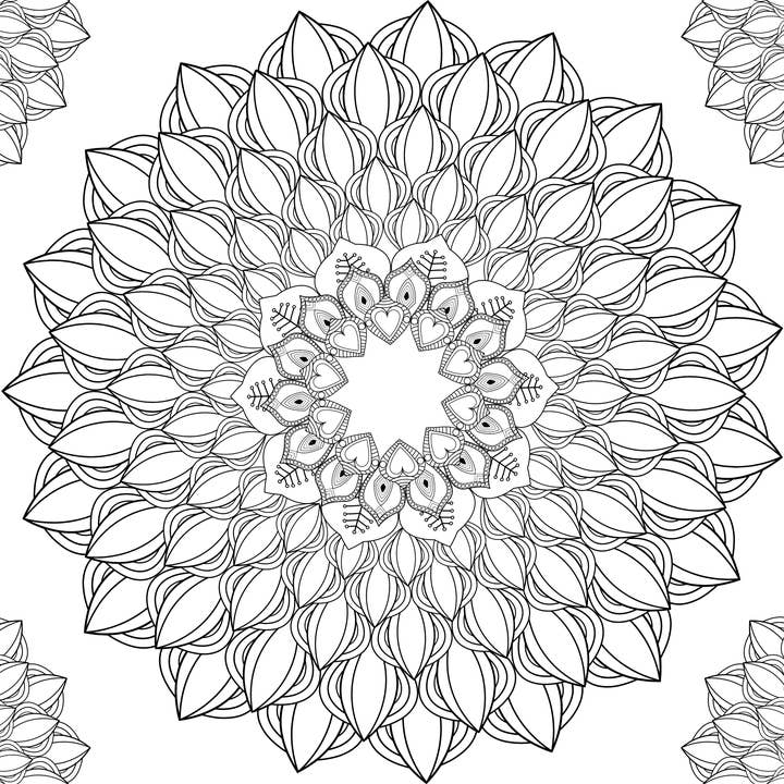 InStead Marketing LLC (dba Gussied Ups) - Venta al por mayor Libro para colorear - Adultos - Hoja para colorear con mandala gigante, 11 x 17 pulgadas