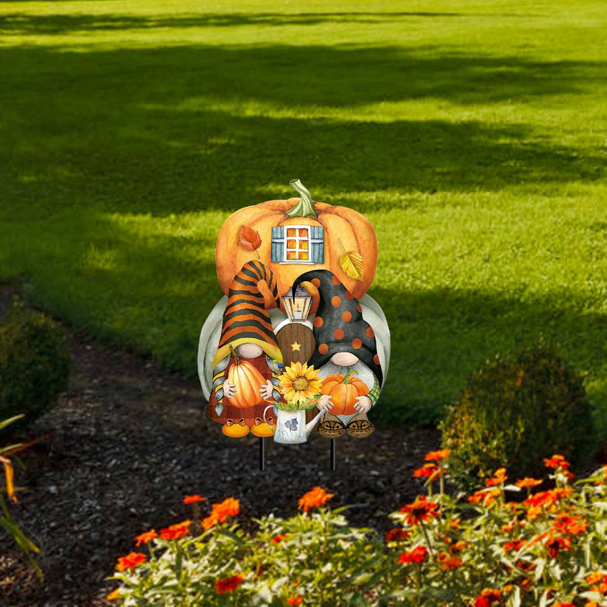 Briarwood Lane - Wholesale Outdoor Ornament/Decor - Fall Gnome Home Metal Art1