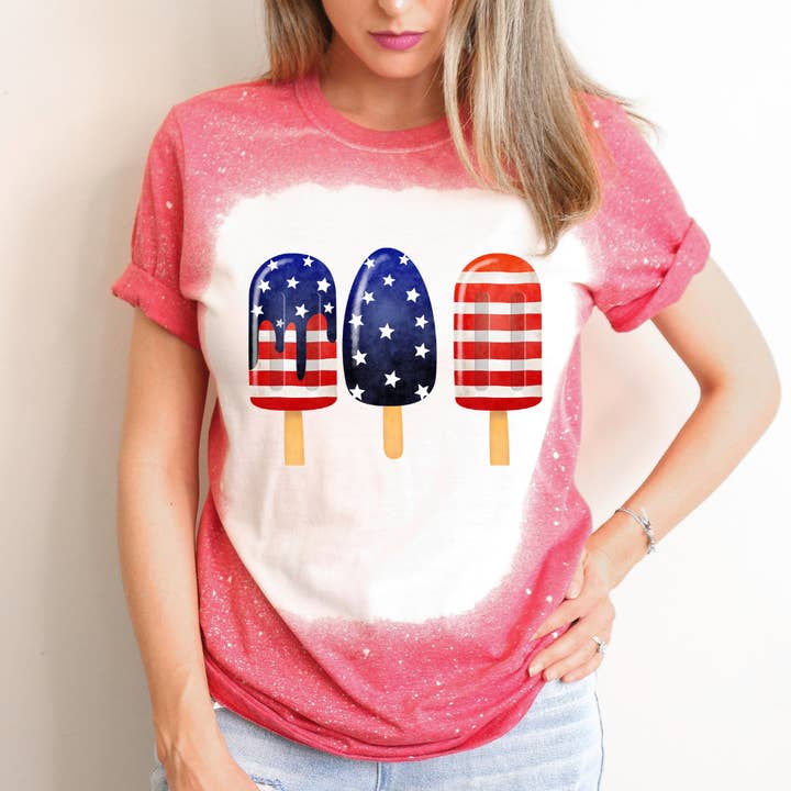 USA Popsicles Bleach 4th Of July Shirt for wholesale by Londas Trendy Tees