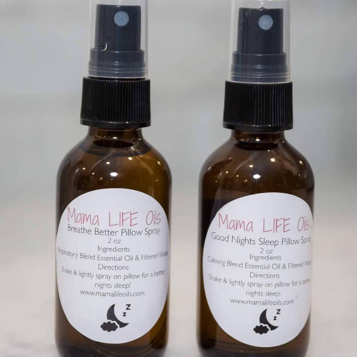 Pillow Sprays Made with Essential Oils for wholesale by Mama Life Oils and Wellness