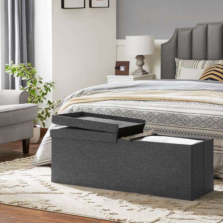 Foldable Storage Ottoman Bench- for wholesale by Greenwestons