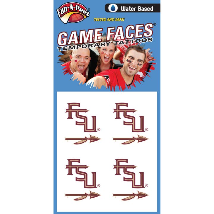 Fanapeel / Gamefaces - Wholesale Temporary Tattoo - Florida State Game Faces® Temporary Tattoos